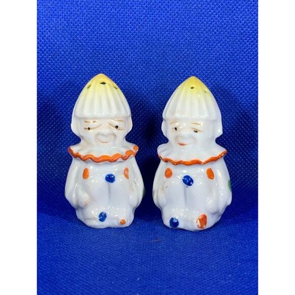 Vintage Porcelain Clown Salt and Pepper Made in Japan - Picture 1 of 4